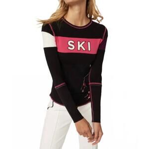 NEW ALP N ROCK retro apres crewneck shirt in black/pink